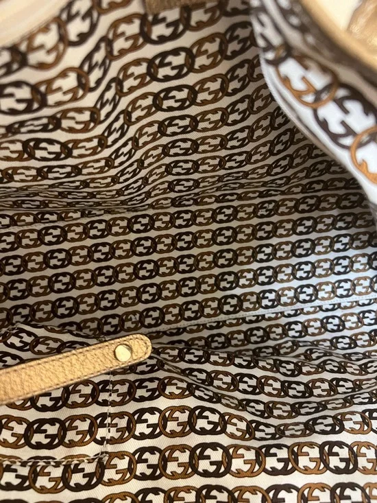 Gucci Beige and Brown GG Canvas Tote with Leather Trim - Picture 14 of 17